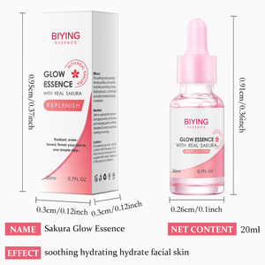 Nhãn hiệu riêng OEM Sakura <span class=keywords><strong>Glow</strong></span> Essence rạng rỡ ngay cả giai điệu làm săn chắc làn da của bạn trong một bước đơn giản trực tiếp nhà máy biying huyết thanh trên khuôn mặt - Product Image 6
