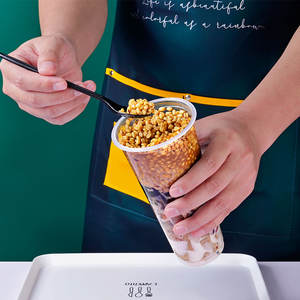 ถ้วยสุญญากาศ90ลำกล้องถ้วยพลาสติกใสพร้อมฝาปิดแบบใช้แล้วทิ้ง16oz 500ml แก้วน้ำชานมไข่มุกกาแฟชา - Product Image 5