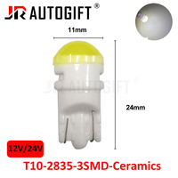 Mini ampoule LED T10 12V 24V céramique W5W 2835 3SMD avec lentille pour signal de stationnement et lampe de dégagement de largeur