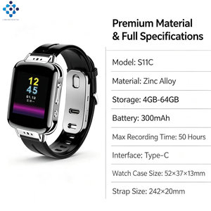 Reloj Inteligente Plateado S11C con <span class=keywords><strong>Grabadora</strong></span> <span class=keywords><strong>de</strong></span> <span class=keywords><strong>Voz</strong></span> y Pantalla TFT <span class=keywords><strong>de</strong></span> 1.3 Pulgadas |   Podómetro Bluetooth con 50 Horas <span class=keywords><strong>de</strong></span> Grabación para Correr y Gimnasio - Product Image 3