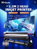 Impresora de inyección de tinta ecosolvente automática rollo a rollo de 2 cabezales y 3200 dpi para pancartas, rotulación de vehículos, cajas de luz retroiluminadas e impresión sin bordes