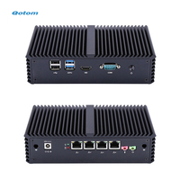 Router Qotom Q300G4 S05 con Software, 4 Puertos Gigabit LAN, Mini Computadora, Procesador Celeron/Core i3/i5 de 4ª/5ª Generación, Mini PC Firewall sin Ventilador