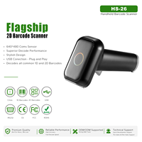 Escáner de Código de Barras Portátil Yokoscan HS-26 2D QR con Interfaz USB/RS232 para Punto de Venta, Supermercado, Biblioteca, Verificador de Boletos