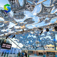 Tente de réception en aluminium à structure en A, transparente/blanche, résistante aux UV, pour mariages, événements religieux