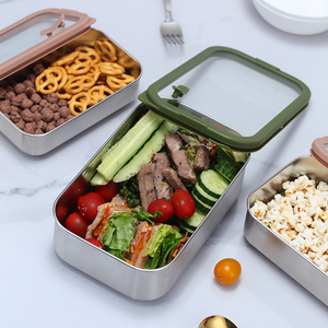 Hộp đựng thực phẩm bằng thép không gỉ siêu nhỏ, an toàn, có nắp kính cường lực, kín bằng silicon, có thể dùng được trong lò vi sóng - Product Image 4