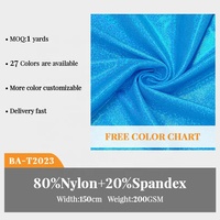 Pas quantité minimale de commande brillant mystique points réfléchissants feuille métallique élastique Nylon Spandex tissu maillots de bain vêtements de fête gymnastique justaucorps tissus