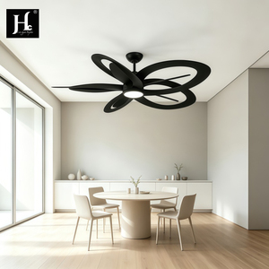 Ventilador de Techo LED Negro Moderno de 52 Pulgadas con 3 Aspas y Control Remoto para Dormitorio y Sala de Estar - Product Image 4