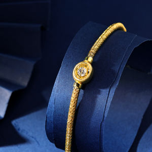 Hot Selling Artic Jewellery Satin Finish Sterling Silver 925 Jewellery 18K Yellow Gold Plated Zircon Charm <b>Bracelet</b> Trendy Gifts - Product Image 6