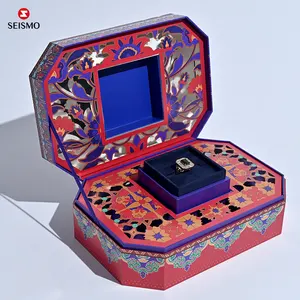 优雅的Joyeria Boite A Bijoux时尚磁性珠宝收纳盒套装设计，带结婚情人节礼物卡片