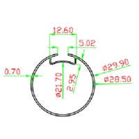 Rail de rideau rond en aluminium anodisé de haute qualité de 28 mm, série 6000, sur mesure, pour stores enrouleurs, longueur 5,8 m