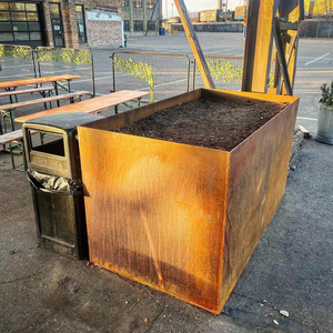 Galvanized Steel <strong>Planter</strong> Box - No Installation Required Metal Rectangular Block Long Box <strong>Planter</strong> Modern Outdoor <strong>Planters</strong> - Product Image 1
