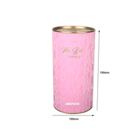 Boîte Cadeau Personnalisée en Tube de Papier Rose avec Logo Doré, Couvercle en Métal, Cylindre Rond en Papier pour Emballage Cosmétique et Parfum