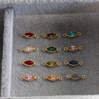 Nouveau 2025 Connecteurs Sertis de Zircon Marquise 3x6mm en Plaqué Or Véritable pour Bracelets Permanents Bijoux Breloques Pierres de Naissance en Argent S925