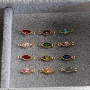 2025 Новый настоящий золотой наполненный маркиз 3x6 мм циркон ободок разъемы для постоянного браслета ювелирные изделия S925 Серебряный Камень прелести - Product Image 1