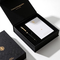 Boîte magnétique personnalisée et emballage de boîte cadeau recyclable avec boîte en papier PR noir haut de gamme