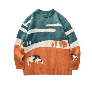 Suéter Acrílico Antiencogimiento para Hombre, Diseño Jacquard Animal con Estampado Digital, Jersey Casual de Invierno, Cuello Redondo Personalizado - Product Image 3