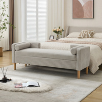 Banc de rangement ottoman moderne en tissu capitonné en gros pour la chambre à coucher, utilisation domestique, vie confortable