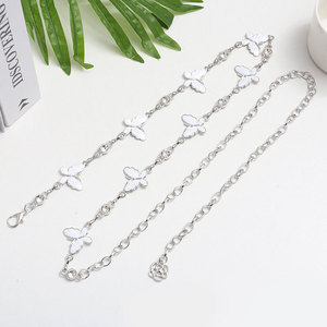 女性用調整可能な金属ウエストベルト蝶をちりばめたダイヤモンドドレスベルト装飾シックでスタイリッシュ - Product Image 5