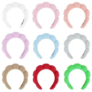 Gmagic Terry Cloth Washing Face Wristband Sponge Makeup Headband Bubble Soft Puffy Hairband Women Girl Spa Headband