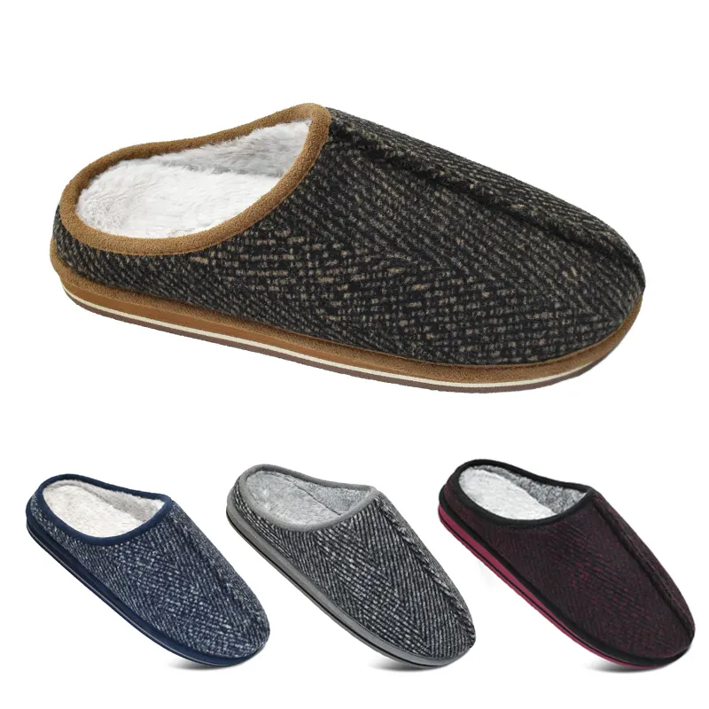 Men's Cozy Memory Foam Scuff Slippers Slip On Warm House Shoes Indoor Outdoor With Best Arch Support