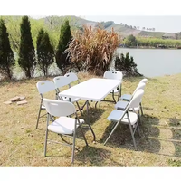 Table pliante rectangulaire populaire de 6 pieds, table pliante en plastique blanc pour la maison, le salon, le restaurant, l'hôtel