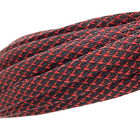 Protector de Cable trenzado PET negro y rojo de alta densidad, 2m, 4mm, 6mm, 8mm, 10mm, 12mm, 14mm, 16mm, 20mm, 25mM, 30mm, 40mm