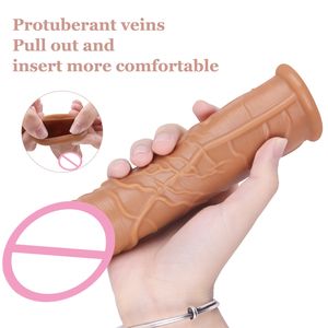 Cock Realistic Penis Sleeve Extender Wieder verwendbare Dildos Kondom Ejakulation Verzögerung Dick Vergrößerung Adult Goods Sexspielzeug für Männer - Product Image 4
