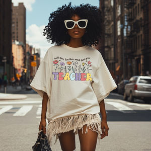 Nuevo Logotipo de patrón de feliz Día del maestro para mujer, pegatinas de estampado en caliente, soporte de ropa de lágrima fría, procesamiento de impresión - Product Image 5