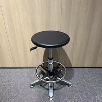 Tabourets d'atelier en cuir polyuréthane durable, chaises rondes noires pour garage caissier ferme réception magasin boutique hôpital clinique laboratoire