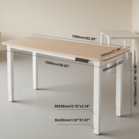 Bureau debout électrique réglable en hauteur avec 4 pieds en métal, double moteur, table à manger réglable en hauteur pour enfants et adultes