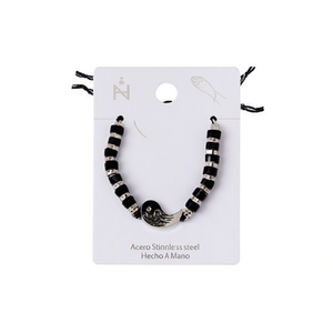 Bracciale Tai Chi Moon Pulsera in Acciaio Inossidabile Fatto a Mano con Perline, 2 Pezzi per Colore Ref45354 - Product Image 1