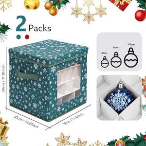 Custom High Quality Foldable Keeps <b>Decorations</b> Clean Christmas Ornament Storage Containers <b>Box</b> <b>with</b> <b>Lid</b> - Product Image 2