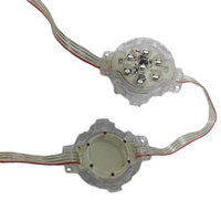 50MM LED Pixel Coin Source de lumière Point Lights Couverture de boule blanc laiteux SMD5050 7 RGB IP67 pour paysage DC24V SPI Garantie de 2 ans