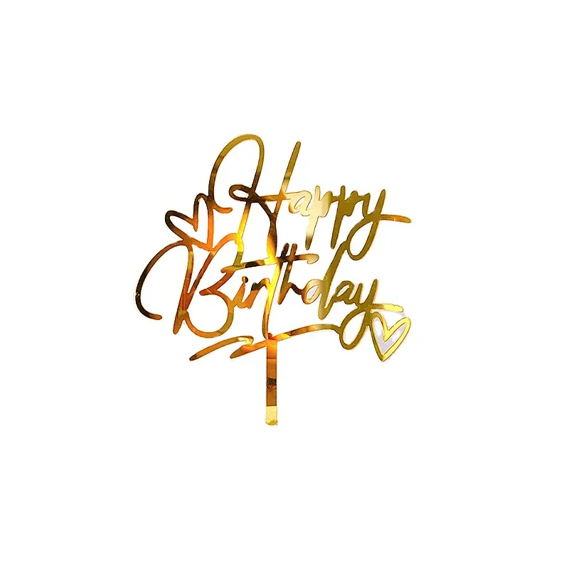 Vàng Đen Rose Gold Sliver 13*17 Cm Kích Thước Bánh Phụ Kiện Baby Shower Happy Birthday Party Trang Trí Acrylic Cake Topper