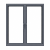 Fenêtre à battant horizontale moderne en aluminium à double vitrage, résistante aux ouragans, à économie d'énergie, conforme aux normes NFRC, pour villa