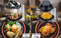 Friteuse à air numérique de haute qualité 6L en acier inoxydable avec revêtement PTFE, contrôle par application, four intelligent domestique, efficacité énergétique A+++, coffret cadeau