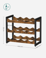 SONGMICS 12 bouteilles 3 niveaux présentoir de stockage de vin pour cuisine et Bar usine personnalisé casier à vin en bambou