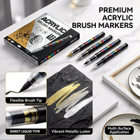 Marqueur acrylique liquide à séchage rapide, encre vive pour peinture sur carton noir, art DIY, stylos pour étudiants