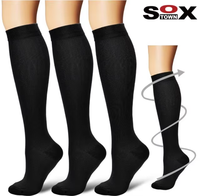 Chaussettes de compression Femmes Circulation 15-20mmhg Meilleur soutien pour le cyclisme athlétique