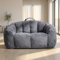Canapé paresseux compressé sous vide, fauteuil pouf sans structure avec accoudoirs, mousse haute densité, mobilier de maison pour petits espaces, chambre à coucher