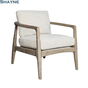 Shayne Zhejiang ODM Furniture Factory Luxury High-end Customize Antique White Parnell Ecru Fabric Wood Outdoor Chair