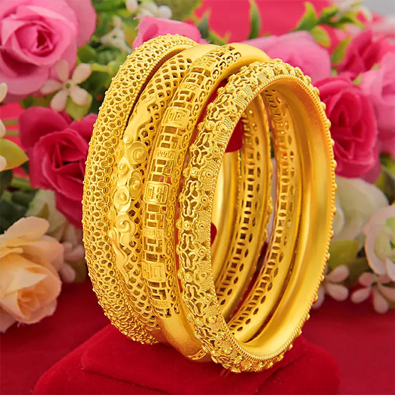 24K Puur Goud Armband Echt 999 Massief Gouden Armband Mode Upscale Mooie Bloem Trendy Klassieke Fijne Sieraden Heet Verkoop nieuwe