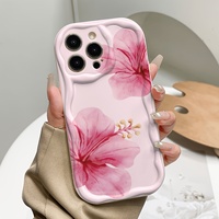 Coque de téléphone portable à motif crème de fleurs roses pour iPhone 16 Plus 15 17 18 Pro Max 14 Plus 13 – Étui arrière Funda