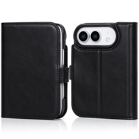Compatible avec iPhone Duo : Étui à rabat en cuir huilé avec fermeture magnétique latérale