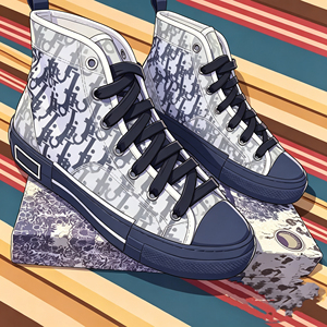 Sneakers di Lusso D Home per Uomo <span class=keywords><strong>e</strong></span> Donna, Design Classico con Stampa di Lettere, <span class=keywords><strong>Scarpe</strong></span> in Tela con Tomaia Alta - Product Image 2