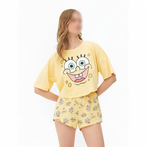 Conjunto corto estampado de verano para mujer, la mejor calidad en diferentes colores, conjunto de camisa y pantalones cortos para mujer - Product Image 1