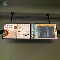 Panneau de menu numérique d'affichage publicitaire LCD HD pour restaurant et café fonction d'affichage de texte d'utilisation commerciale en libre-service