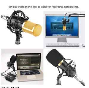 BM-800 + Micro ABS nhựa có dây hát Micro phòng thu ghi âm đầy đủ vật liệu Micro tai nghe/âm thanh - Product Image 6