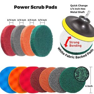 45Pcs Household Cleaning <b>Brush</b> Attachments Set with <b>Scrub</b> Pads Sponge & Long Extension Rod for Home Use - Product Image 5