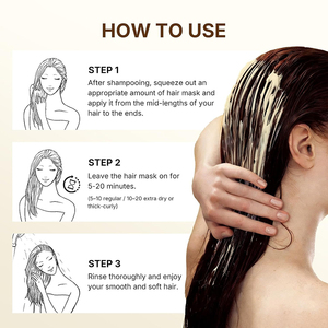 Masque capillaire au collagène, huile d'argan et de macadamia ODM OEM 500ml pour salon de coiffure - Hydrate, répare, lisse et revitalise <span class=keywords><strong>les</strong></span> <span class=keywords><strong>cheveux</strong></span> secs et abîmés - Product Image 4